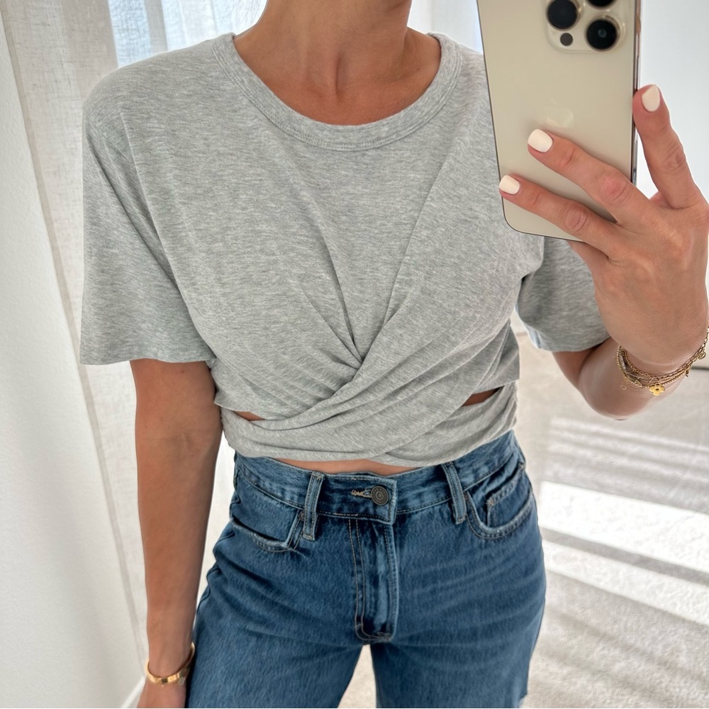 Aerie Cropped Wrapback Tee - Picture 2 of 9